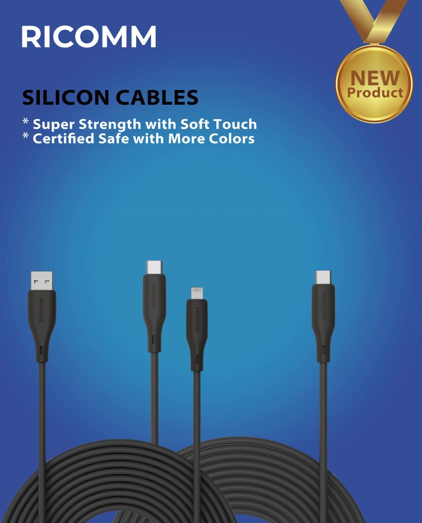 RICOMM silicon cables black 2.1m