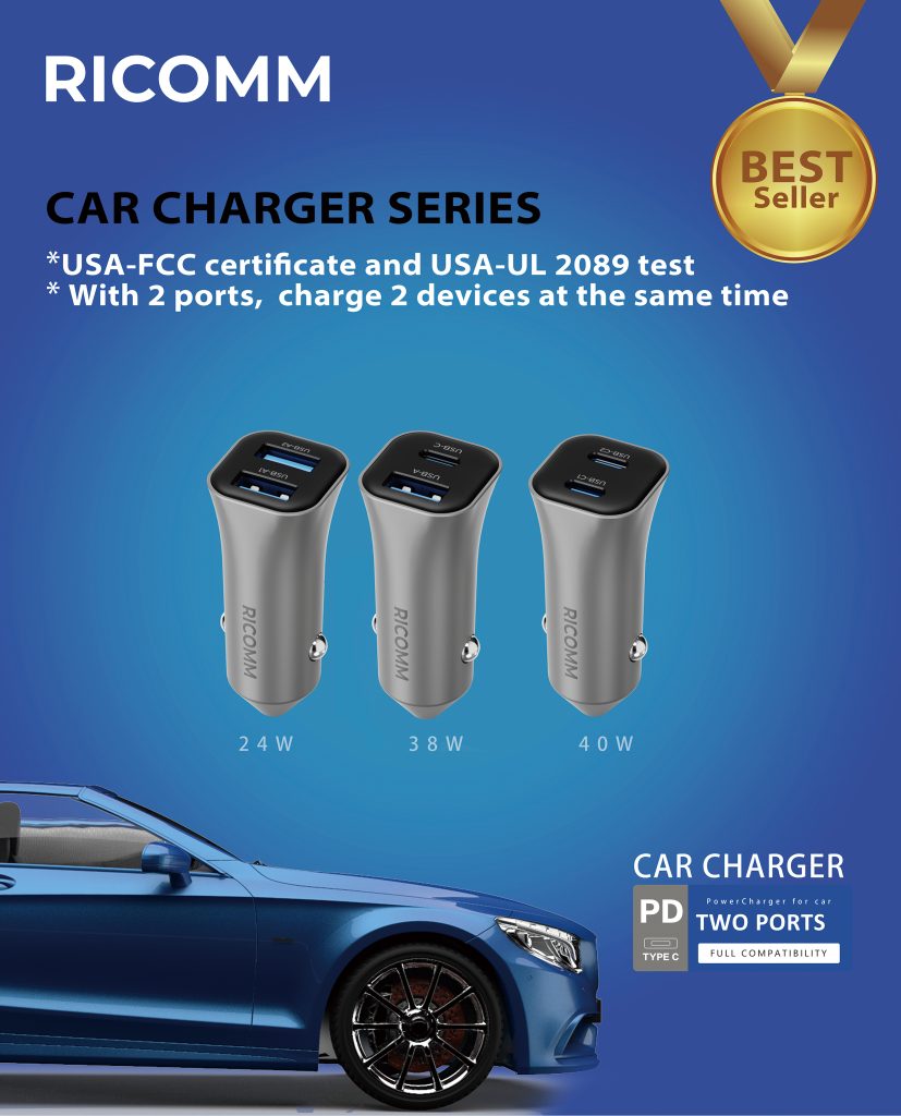 RICOMM car chargers 24W 38W 40W